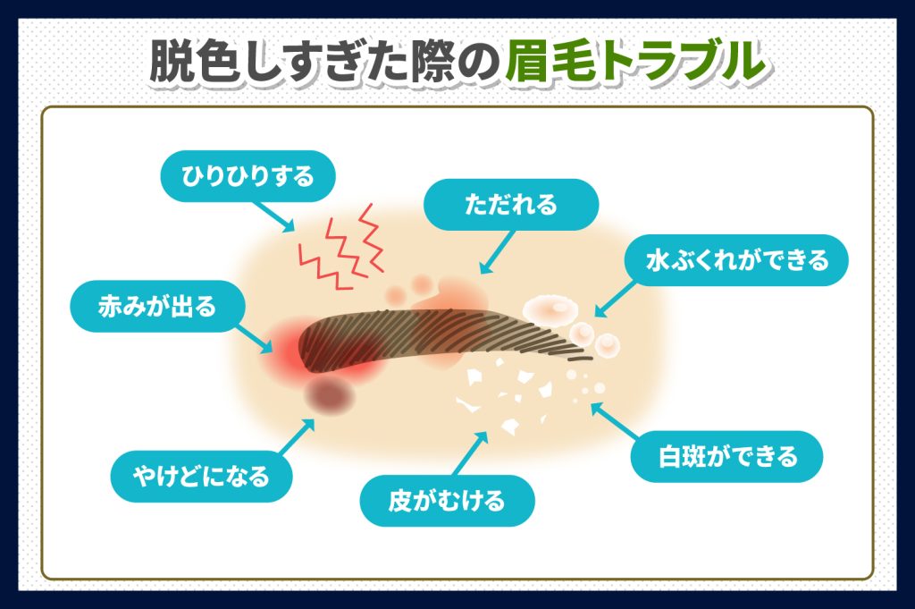 眉毛を脱色し過ぎた際の症状